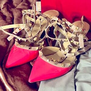 Valentino Hot Pink Cage Heels